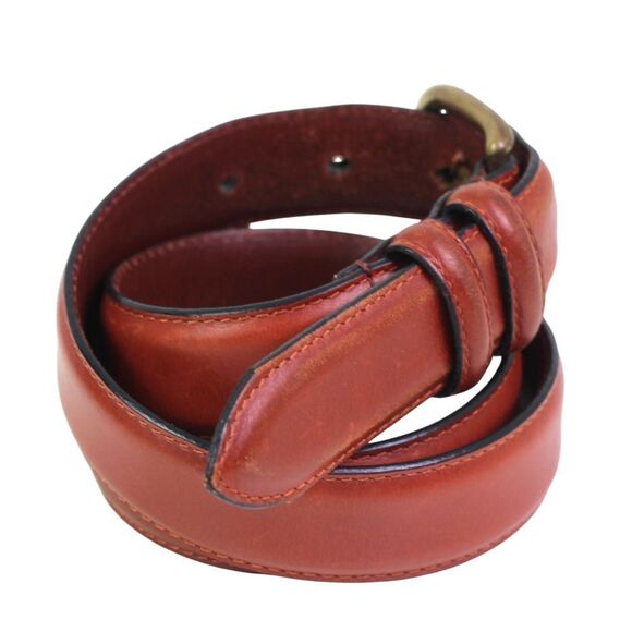 1897 BROWN GENUINE LEATHER 1 1/8"Wd STITCHED CASUAL DRESS MEN'S BELT Sz 32 (F74 - Picture 5 of 16